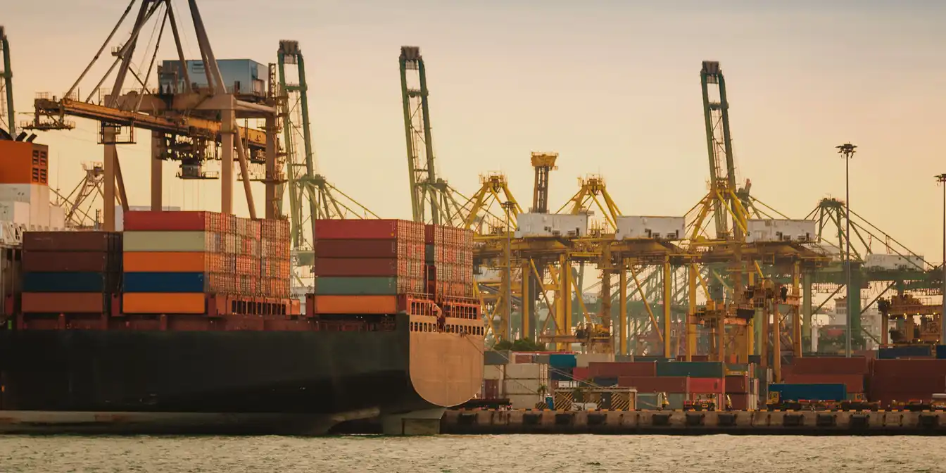 Container in einem Hafen